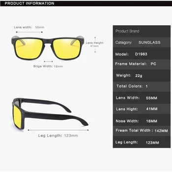 Unisex Saulesbrilles Polarizētās Nakts Redzamības Brilles Vīrieši, Dzeltenā Objektīva Retro Saules Brilles Sievietēm Drošas Braukšanas Brilles UV400
