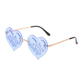 TIK&EI Modes Unikālo Mīlestības Sirds Formas Saulesbrilles Sieviešu Vintage bez apmales Dobi Skaidrs Okeāna Lēcas, Briļļu Vīriešiem, Saules Brilles Toņos