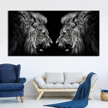 1 gab., audekls gleznošanai Dzīvnieku lauva istabas interjeru attēlu izdrukāt plakātu sienas mākslas Gleznas Moduļu artwrok
