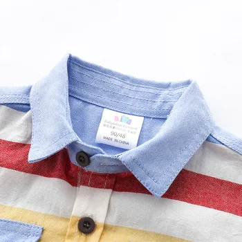 Kontrastējošas Krāsas garām Piedurknēm Krekls Ir 2021. Rudens Zēna Bērnu Apģērbu Modes Bērnu Atloks Uzliku Regulāri