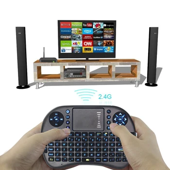 SUNGI I8 AZERTY Bezvadu Mini Tastatūru Touchpad ar Zilu Krāsu Apgaismojums arābu/vācu/franču/Taju/krievu Izkārtojums, Smart TV