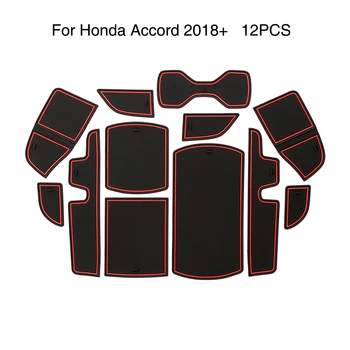Neslīdoša Interjera Durvju Spraugas Paklājs Honda Accord 2018 2019 2020 Vārtiem Groove Panelis Kausa Pad Gumijas Red 12Pcs