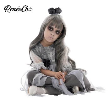Reneecho Gara Līgava Meitenes Kostīms Bērniem Haunted Skaistumu Kostīmu La Llorona Deluxe Masku Halloween Kostīms, Kleita, Plīvurs Komplekts