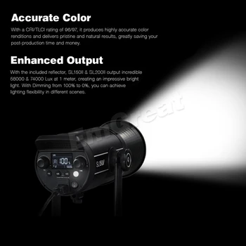 Godox SL150II SL-150W II LED Video Gaisma 150W Bowen Mount Vasaras Līdzsvarotu 5600K 2.4 G Bezvadu X Sistēmas Kamera Intervijas
