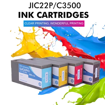 STINGBULL Melnās Tintes Kasetne Saderīgu C3500 SJIC22P Tintes Kasetnes Ar Mikroshēma Epson Colorwork TM-C3500 Etiķetes Printeriem