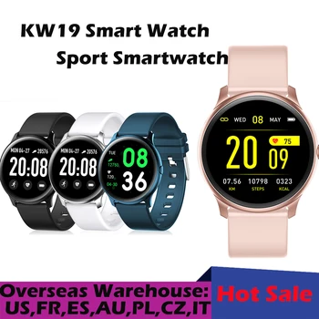 Par IOS, Android KW19 Smart Skatīties vīrieši Sievietes Sirds ritma Monitors Ziņu Atgādinājums Fitnesa Tracker Sporta Smartwatch IP67 Waterproof