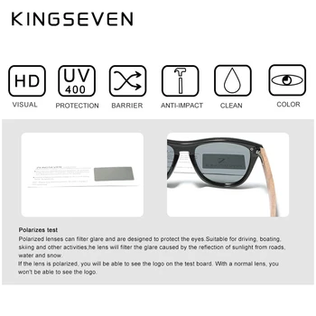 KINGSEVEN Ekskluzīvu Dizainu, Vintage Vīriešu Glāzes Valriekstu Koka Brilles UV400 Aizsardzība Modes Kvadrātveida Saules brilles Sievietēm 5510