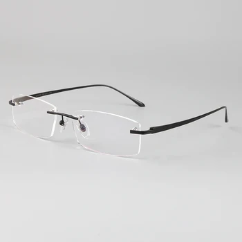 Jaunpienācēji, Biznesa Eyewear ir tīra titāna vīrietis bez apmales Brilles rāmis viegls svars recepte RXable #6379 lielums 55-17-140