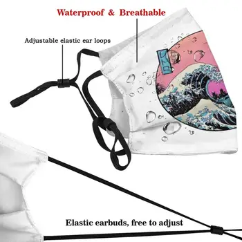 Big Wave Drukāt Atkārtoti Pm2.5 Filtru DIY Mutes Maskas Bērniem Viļņu Estētisko Nervozs Hypebeast Japāna