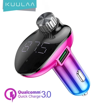KUULAA Automašīnas Lādētājs ar FM Raidītāju, Bluetooth Uztvērējs Audio MP3 Atskaņotājs-TF atmiņas Kartes Auto Komplekts QC3.0 Ātra Uzlādēšana Automašīnas Tālruņa Lādētāju