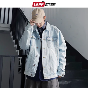 LAPPSTER Vīriešiem Harajuku korejas Modes Džinsu Jaka 2020. Gadam Lielgabarīta Japāņu Streetwear Džinsa Jaka, Vējjaka Hip Hop Apģērbi