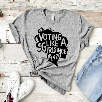 Balsošanas Kā Meitene kopš 1920 T-krekls 100. Gadadienu, 19. Grozījums Krekls Sieviešu Vēlēšanu Tiesības Balsot Līdztiesības tshirt