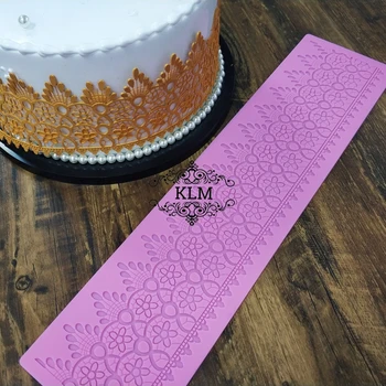 KLM-C0044 Jaunu kūka mežģīnes silikona veidnē Ziedu mežģīnes pad DIY cepšanas rīku
