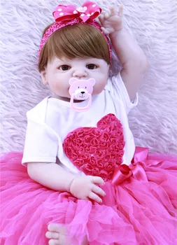 Bebe 55cm Pilna Ķermeņa Silikona Atdzimis Bērnu meitene Lelle, Rotaļlietas, Spilgti Baby-Atdzimis īsta Lelle Bērniem, Bērnu Dzimšanas dienas dāvanu boneca atdzimis