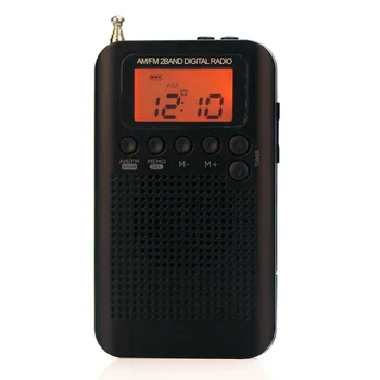 Mini Radio Skaļruņa Uztvērējs LCD Digitālais FM / AM Radio, Skaļrunis ar Laika rādīšanas Funkciju 3,5 mm Austiņu Ligzda