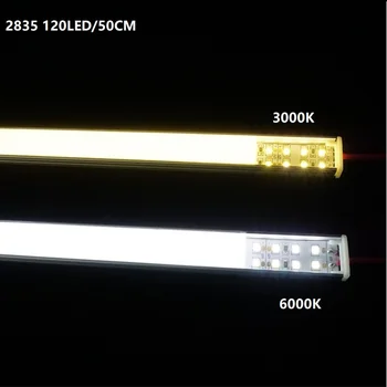 12VDC 50cm 20inch LED Plaukti Gaismas,120 Diodes 8.5 mm Augstu 10W Dual Rindā Linkable Zem Letes ministru Kabineta Stendā Skapis Loft Bar Lentes