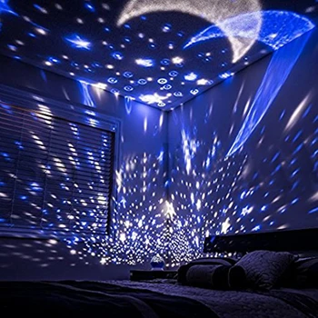 LED Ramadāna apdare ugunīm zvaigžņotā debess projektors-Nakts Gaismas LED moon star lampas apgaismojums Bērniem gaismu Guļamistabā Miega Lampas
