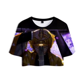 Demon Slayer 3D Drukātā veidā Sievietes Crop Topi Gadījuma Vasaras Īsām Piedurknēm T-krekls 2019 Karstā Pārdošanas Streetwear T krekls