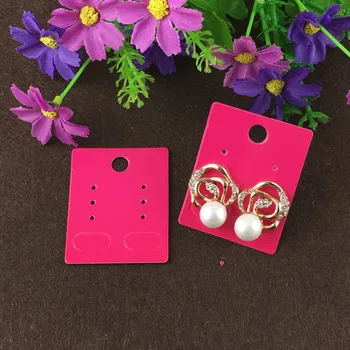 200pcs/partija, Balta/Roze sarkanā Krāsa Papīra eardrop Kartes, 5x4cm maz rotaslietas piederumu parāda kartes dāmas auskars iepakošanas karte