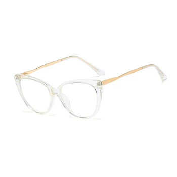 Sievietes, Kaķu Acu Brilles Rāmis Sieviešu Vintage Blue Gaismas Pretbloķēšanas Brilles Pavasara Legs Cateye Brilles TR90+Metāla Briļļu Oculos