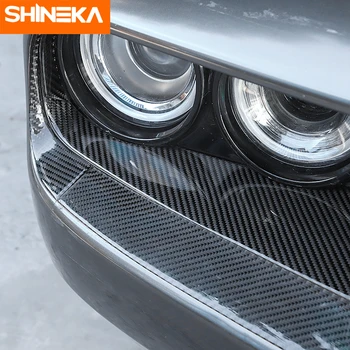 SHINEKA Mīksto Oglekļa Šķiedras Uzlīme Automašīnas Priekšējo Režģi, priekšējo Lukturu Apakšējā Paneļa Apdares Lentes Piederumi Dodge Challenger+