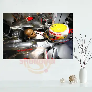 Lewis Hamilton Plakātu Pasūtījuma Satīna plakātu drukas audums auduma sienas plakātu drukas Zīda Auduma Drukāt