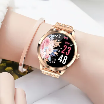 Smart Skatīties Sieviešu Dimanta Siksna DIY pulkstenim Pilnu Nerūsējošā Tērauda Sirds ritma Monitoringa Smartwatchs Par Huawei Xiaomi Samsung