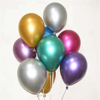 50gab 5/10/12inch Jauns Spīdīgs Metālisks Lateksa Baloni Bieza Chrome Metāla Piepūšams ar Hēliju Balonu Dzimšanas dienas svinības Dekoru Ballon