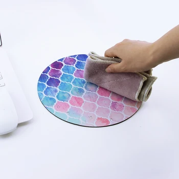 CHUYI Apaļas Gumijas Mouse Pad Print Gaming Mouse Pad Mini Anti-slip Peles Paliktņa Ģeometriskiem rakstiem Apdares Mat Mat Bērniem Dāvanu