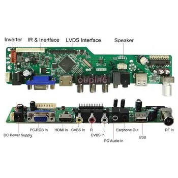 AV AUDIO LCD LED TV HDMI USB VGA karte Kontrollera draiveri Valdes displejs komplekts CLAA156WA01A LP156WH2(TL)(AA) 1366*768