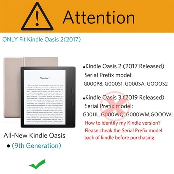 Gadījumā ar 7 collu Kindle oasis (9. Paaudzes) E-lasītāju Kindle Oasis 2017. Gadam Atbrīvot Ar Auto Sleep/Wake PU Magnētisko Mīksto Segumu