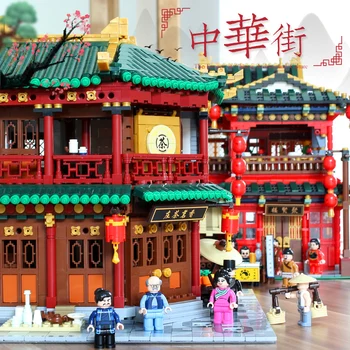 XingBao Radītājs Pilsētas Ielu Sērija Tējas Māju Būvniecība Senās Ķīnas Arhitektūras Modeļa Bloki Izglītības Bērniem, Rotaļlietas, Ķieģeļi