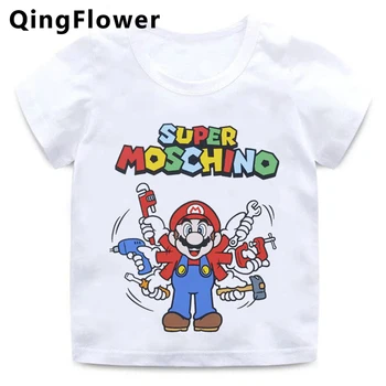 Mario Bros, Mario t t krekls top meitenes bērniem zēni Anime vasaras jauki apģērbi