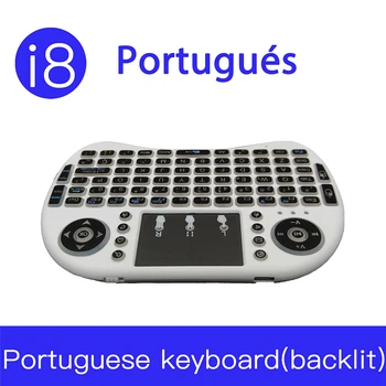 Krāsa Backlit Mini tastatūru, portugāļu Valodu Gaisa Pele 2,4 ghz Bezvadu Tastatūra Android, Smart TV un Windows Datoru