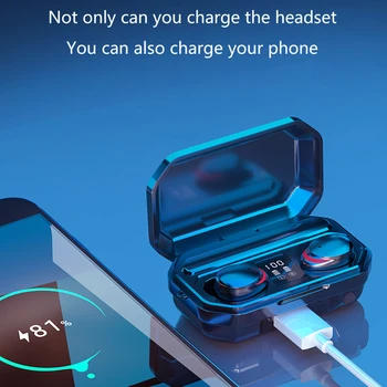Jaunu 2000mAh Bluetooth Austiņas Bezvadu Austiņas Touch Kontroli LED Ar Mikrofonu Sporta Ūdensizturīgs Austiņas Earbuds Austiņas
