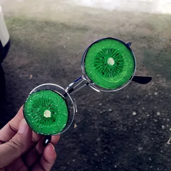 Radošās modes kārta arbūzs saulesbrilles studio veltīta dāmas smieklīgi saulesbrilles roku darbs brilles ar kasti NX