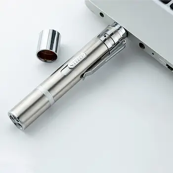 Multi-funkciju Mini Lukturītis UV Gaismu, Lāzeru Gaismas 3 in 1 USB Uzlādējams Nerūsējošā Tērauda Pen Gaismas Kempings