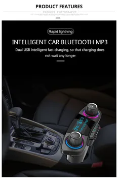 Bluetooth Bezvadu Automašīnas Mp3 Atskaņotājs, Brīvroku Automašīnas Komplekts FM Raidītājs A2DP 5V 2.1 A Dual USB LCD Displejs Auto FM Modulators