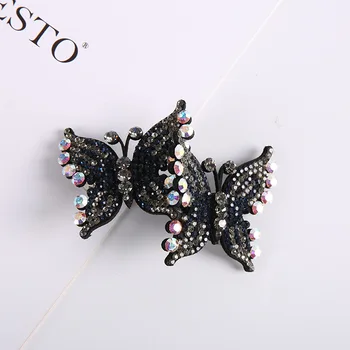 Korejas Salda Meitene Vienkārši Rhinestone Butterfly Matu Pin Barrettes Klipus Sieviešu Modes Galvassegu Pilna Diamond Matu Aksesuāri
