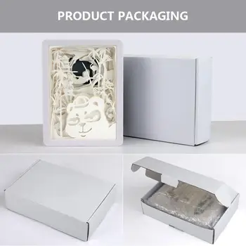 Svētku pasākumu Papīra Griešanai Amatniecības Rotājumi Papercut Gaismas Kastes Samazināt 3D Ēnu Rūtiņu Papīra Griešanai Lampas Valentīna Diena Dāvanas