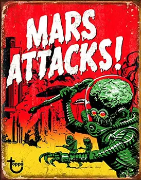 Mars Attacks Skārda Zīme, 12x8 Collas Bārs Krogs Dekoratīvās Plāksnes