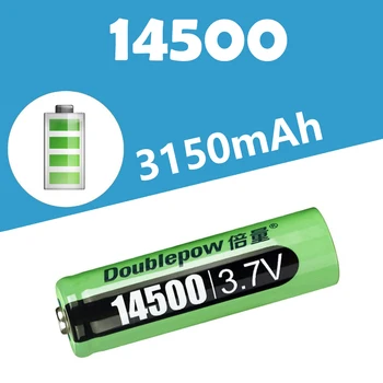 DOUBLEPOW AA 3,7 V 3150mAh 14500 Modelis Uzlādējams Li-ion LED Akumulatora ievietošana Droša Videi Draudzīgu kabatas Lukturīti