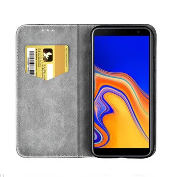 Vintage Flip Ādas Telefonu Gadījumā Samsung Galaxy J4 J6 Plus J 4 6Plus Note10 S10 S8 S9 Plus S7 Malas A6 A7 2018 Kartes Slota Vāciņu