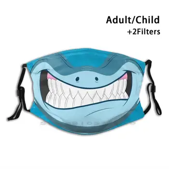 Haizivs Sejas Maska Muti Drukāt Atkārtoti Pm2.5 Filtru DIY Mutes Maskas Bērniem, Bērnu S Funny Haizivs Seju, Haizivs Zobi Haizivs Deguna Critter