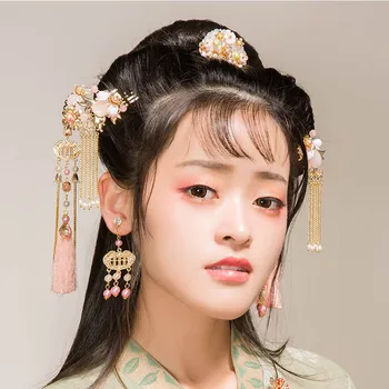 FORSEVEN Jaunais Ķīnas Zelta Kāzu Līgava Kāzu Rotaslietas Matadatu Auskaru Komplekts Cepures Galvassegu Phoenix Coronet Matu Rotājumu