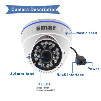 CCTV 48V POE IP Kameras 1MP 2MP H. 265 H. 264 Tīkla Iekštelpu Dome Video Kameras 24 Infrasarkano Onvif P2P Mākonis Home Security Labākās Cenas