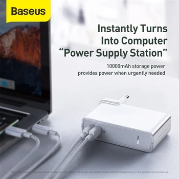 Baseus 45W GaN Lādētāju 10000mAh Power Bank USB C Tipa Lādētāju Portatīvo Ārējo Akumulatoru PD Ātra Uzlāde iphone 11 Macbook