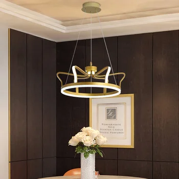 Mūsdienu Zelta Kronis Dizains, Lustras, LED Lampas Mākslas Apdare Karājas Lampas Dzīvojamā Istaba Guļamistaba Virtuves Salu