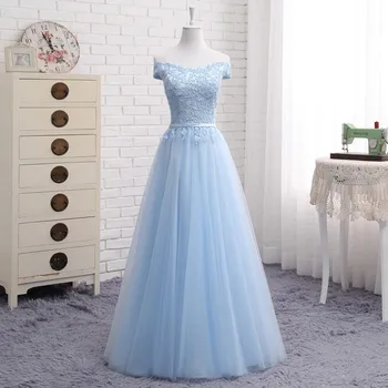 PTH2122#Mežģīnes up Pie Pleca Ilgi vidū īsā zilā Līgavas Kleitas 2019 jaunu Māsa grupa Pasūtījuma puse balles kleitu grauzdiņš uzvalks
