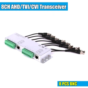 8CH HD CVI/TVI/AHD Pasīvās Raiduztvērēju 8Channels Video Balun Adapteris Raidītājs BNC, lai UTP Cat5/5e/6 Kabeļu 720P, 1080P
